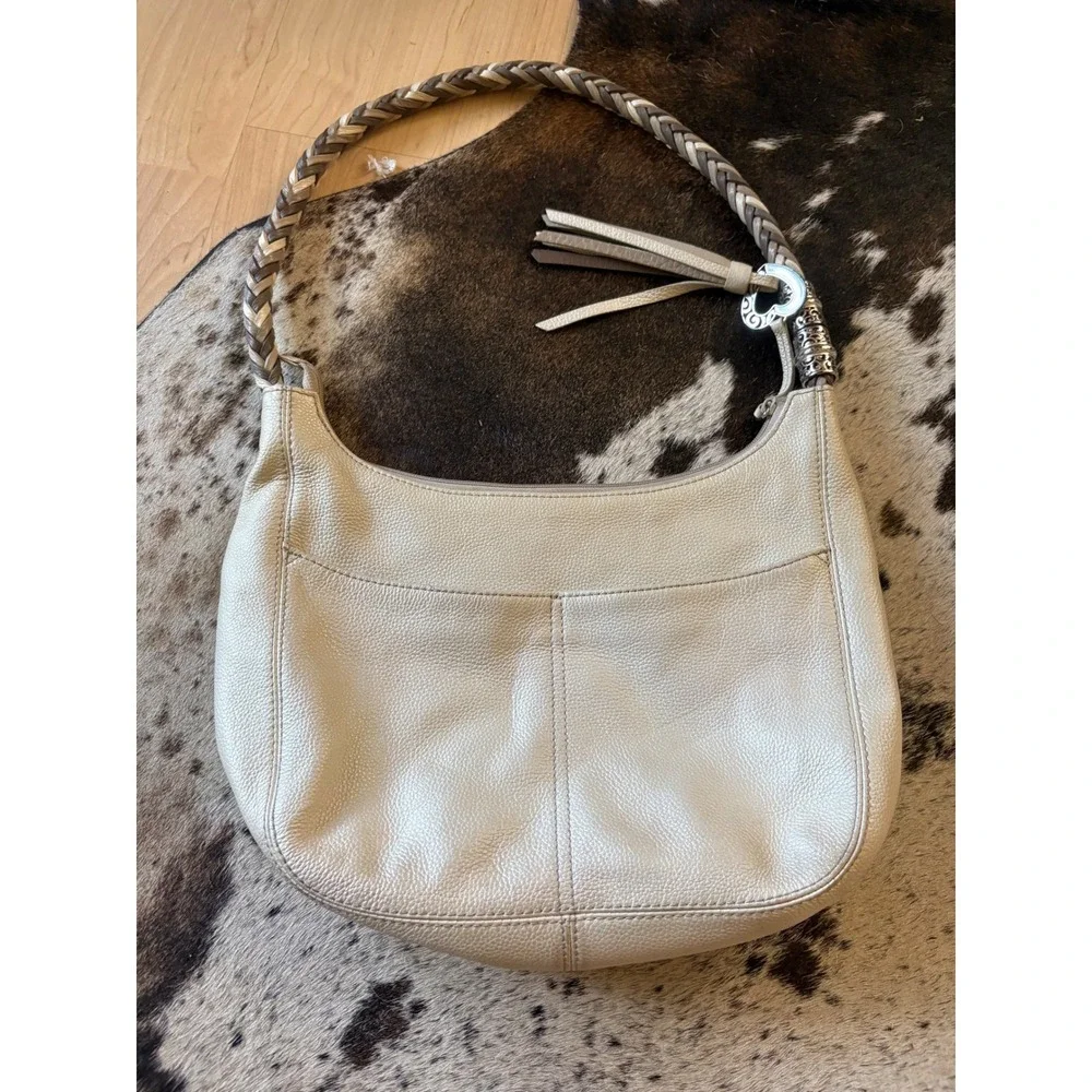 Brighton Barbados zip top‎ hobo bag In Cream